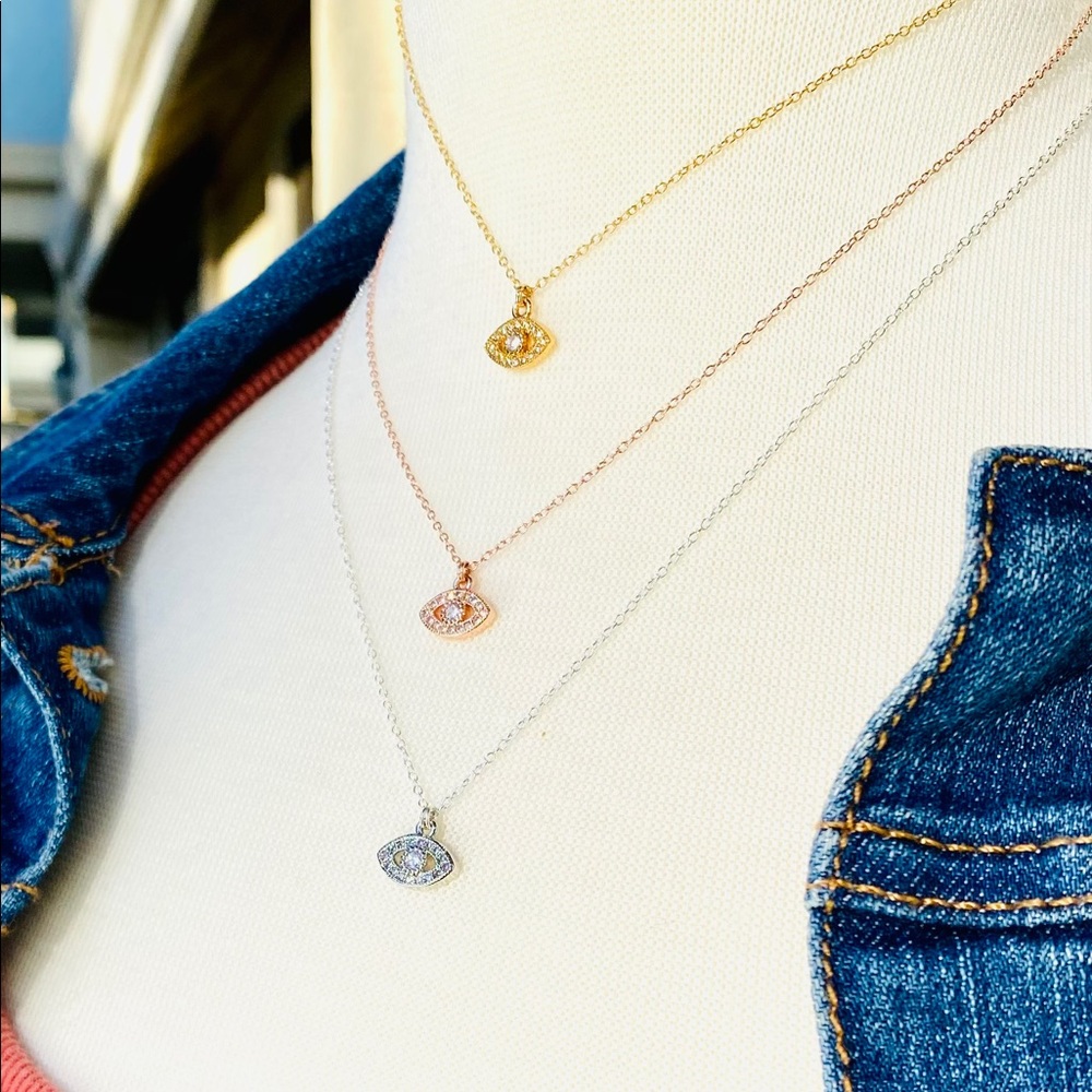 Rose gold, gold and silver Evil Eyes